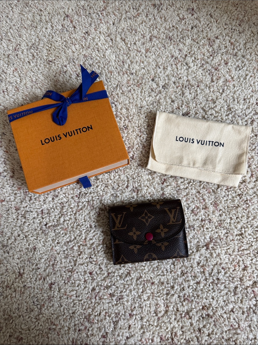 Louis Vuitton Rosalie Monogram Compact Wallet with Fuchsia Snap